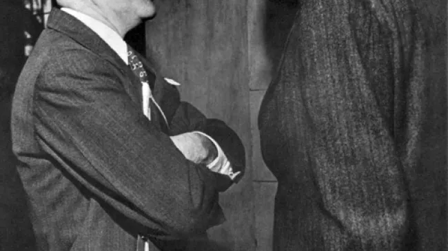 Harry Dexter White (left) and John Maynard Keynes at the inaugural meeting of the International Monetary Fund's Board of Governors
